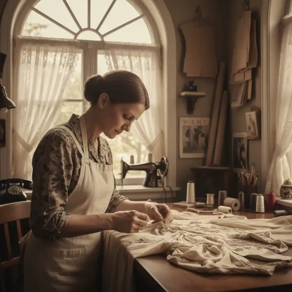 Tailor restoring a vintage garment
