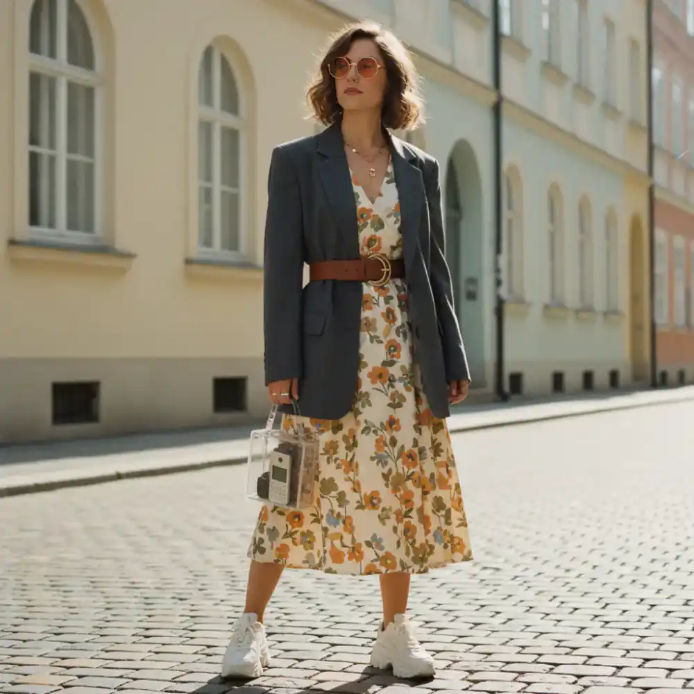 Styling vintage clothing with modern pieces