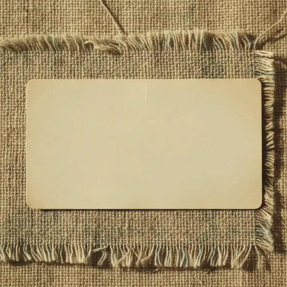 Archival vintage tag and fabric texture